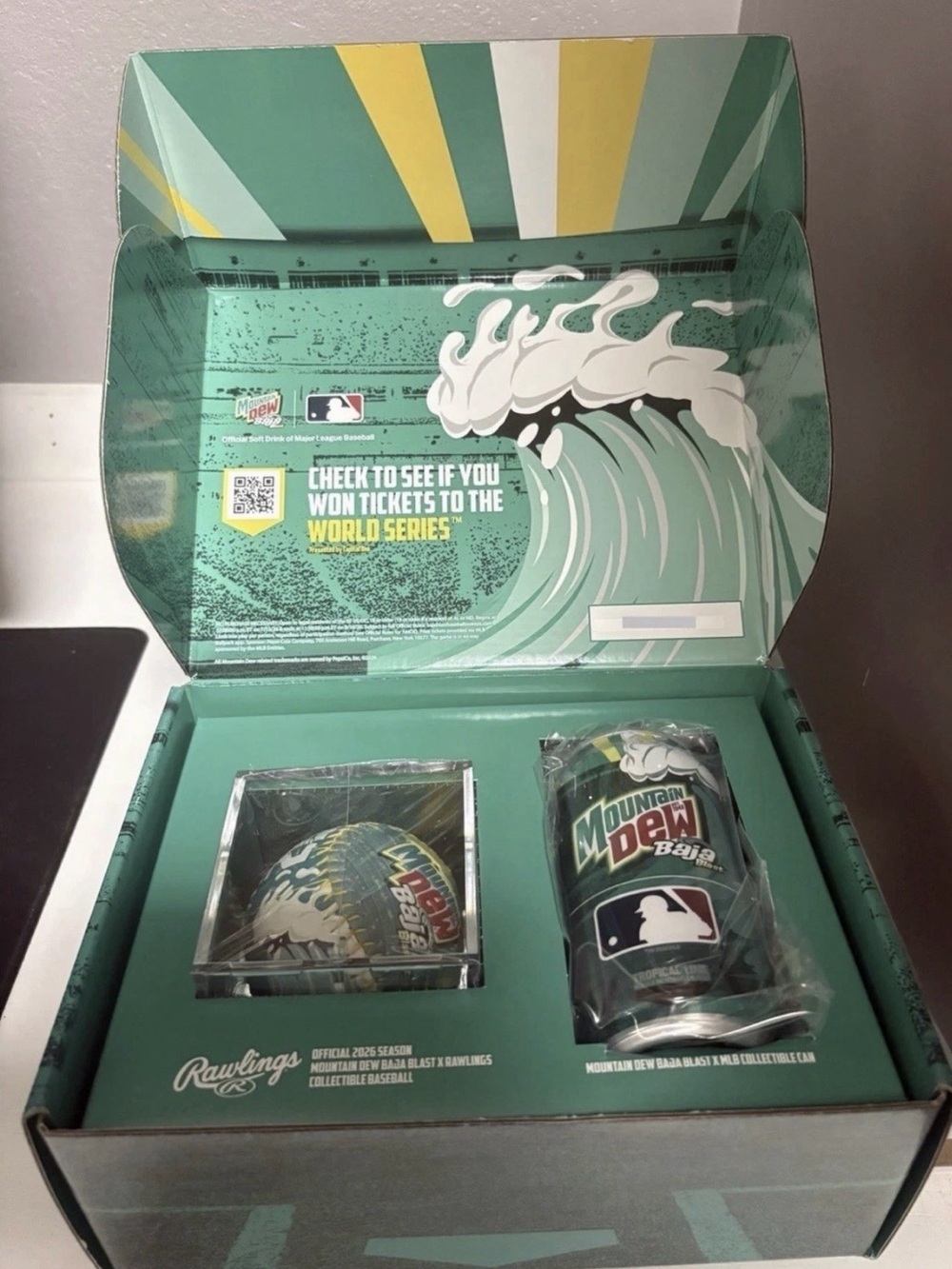 Mountain Dew Baja Blast x MLB Drop - Ball and Limited Edition Can - IN HAND